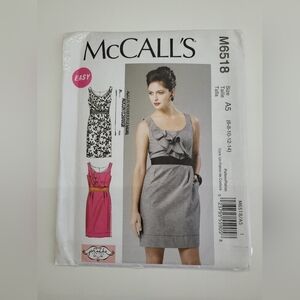 🧵4/$20🧵 McCall's Dress M6518 Sewing Pattern Uncut Size 6-14 DIY Supplies